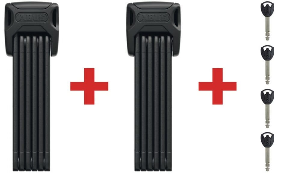 ABUS Radschloß mit Schlüssel 62095 6000K/90 Bordo Twinset