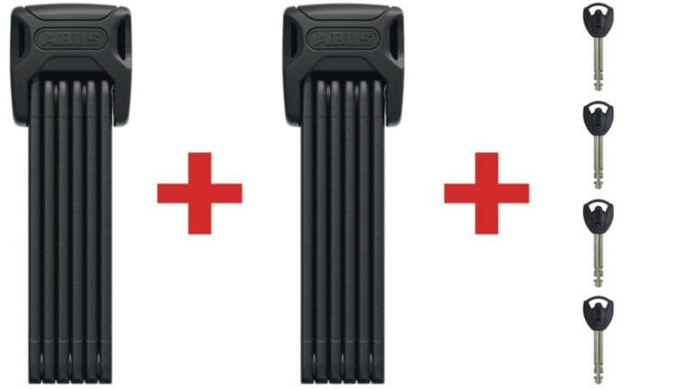 ABUS Radschloß mit Schlüssel 62095 6000K/90 Bordo Twinset